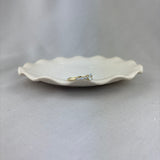 9ct Yellow Gold Aquamarine Diamond Scalloped Shoulder Ring