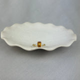 9ct Yellow Gold Citrine Diamond Twist Trilogy Ring