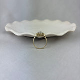 9ct Yellow Gold Ceylon Sapphire Diamond Flower Cluster Ring