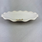 Vintage Design 9ct Yellow Gold Diamond Marquise Beaded Band Ring 0.08ct