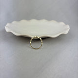 Vintage Design 9ct Yellow Gold Diamond Marquise Beaded Band Ring 0.08ct