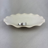 9ct White Gold Diamond Ribbed Wide Band Ring