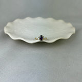 18ct Gold Purple Sapphire Diamond Round Brilliant Cut Scatter Shoulder Ring 0.28ct