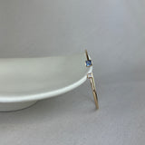 9ct Yellow Gold Tanzanite Diamond Octagonal Open Bangle