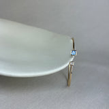 9ct Yellow Gold Tanzanite Diamond Octagonal Open Bangle