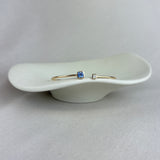 9ct Yellow Gold Tanzanite Diamond Octagonal Open Bangle