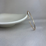 9ct Yellow Gold Diamond Princess Cut Open Bangle 0.30ct