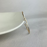 9ct Yellow Gold Diamond Princess Cut Open Bangle 0.30ct