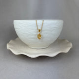 18ct Yellow Gold Citrine Diamond Pear Shape Duo Necklace 0.09ct