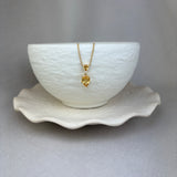 18ct Yellow Gold Citrine Diamond Pear Shape Duo Necklace 0.09ct