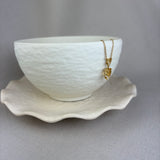 18ct Yellow Gold Citrine Diamond Pear Shape Duo Necklace 0.09ct