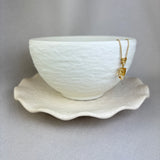 18ct Yellow Gold Citrine Diamond Pear Shape Duo Necklace 0.09ct