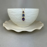 18ct Yellow Gold Tanzanite Amethyst Necklace
