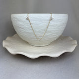 9ct Yellow Gold White Topaz Diamond Trefoil Necklace