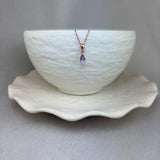9ct Rose Gold Pink Amethyst Pear Shape Pendant
