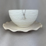9ct White Gold Opal Diamond Pear Shape Halo Pendant