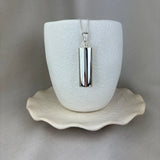 Memorial Locket, Plain Cylinder Sterling Silver 33x13mm