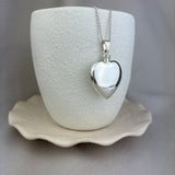 Memorial Locket, Plain Heart Sterling Silver 30x28mm