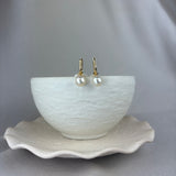 9ct Yellow Gold River Pearl Oval Hoop Earrings 7.5-8mm
