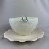 9ct White Gold Swiss Blue Topaz Diamond Hoop Earrings 0.46ct