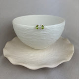 9ct Yellow Gold Peridot Diamond Pear Shape Stud Earrings