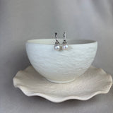 Sterling Silver River Pearl Oval Hoop Earrings 7.5-8mm