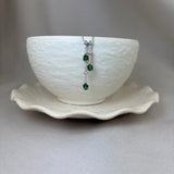 18ct White & Yellow Gold Statement Emerald Diamond Luxe Double Strand Necklace