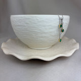 18ct White & Yellow Gold Statement Emerald Diamond Luxe Double Strand Necklace