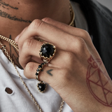 Stolen Girlfriends Club Claw Ring Onyx Gold Plated