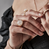 Stolen Girlfriends Club Claw Ring Rose Quartz Gold Plated