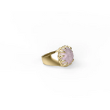 Stolen Girlfriends Club Claw Ring Rose Quartz Gold Plated