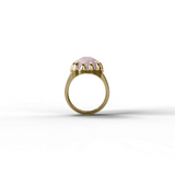 Stolen Girlfriends Club Claw Ring Rose Quartz Gold Plated