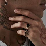 Stolen Girlfriends Club Love Claw Ring Onyx Gold Plated