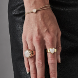 Stolen Girlfriends Club Love Claw Ring Rose Quartz Gold Plated