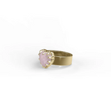 Stolen Girlfriends Club Love Claw Ring Rose Quartz Gold Plated