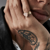 Stolen Girlfriends Club Love Claw Ring Rose Quartz Gold Plated