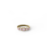 Stolen Girlfriends Club Halo Cluster Ring Rose Quartz Gold Plated