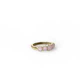 Stolen Girlfriends Club Halo Cluster Ring Rose Quartz Gold Plated