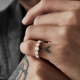 Stolen Girlfriends Club Halo Cluster Ring Rose Quartz Gold Plated