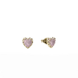 Stolen Girlfriends Club Love Claw Stud Earrings Rose Quartz Gold Plated