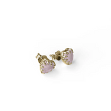 Stolen Girlfriends Club Love Claw Stud Earrings Rose Quartz Gold Plated