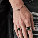 Stolen Girlfriends Club Love Claw Bracelet Onyx Gold Plated