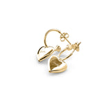 Stolen Girlfriends Club Full Heart Sleeper Hoop Earrings Gold Plated