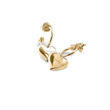 Stolen Girlfriends Club Full Heart Sleeper Hoop Earrings Gold Plated