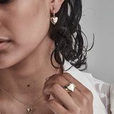 Stolen Girlfriends Club Heart Is Full Sleeper Hoop Earrings Gold Plated