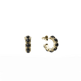 Stolen Girlfriends Club Halo Cluster Hoop Earrings Onyx Gold Plated
