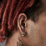 Stolen Girlfriends Club Halo Cluster Hoop Earrings Onyx Gold Plated