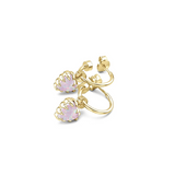 Stolen Girlfriends Club Love Claw Anchor Earrings Pink Bello Opal Gold Plated