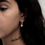 Stolen Girlfriends Club Love Claw Anchor Earrings Pink Bello Opal Gold Plated