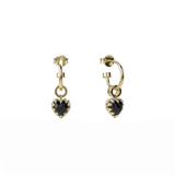 Stolen Girlfriends Club Love Claw Anchor Hoop Earrings Onyx Gold Plated